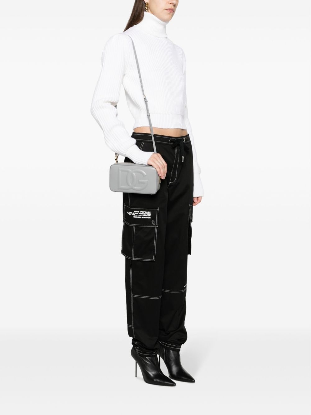 DG logo-embossed leather crossbody bag - 2