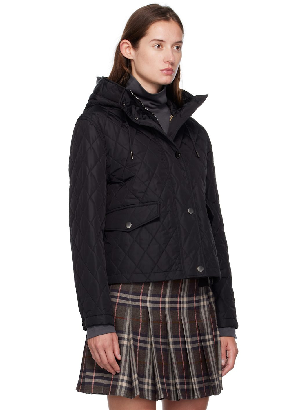 Black Pembroke High Neck Jacket - 2