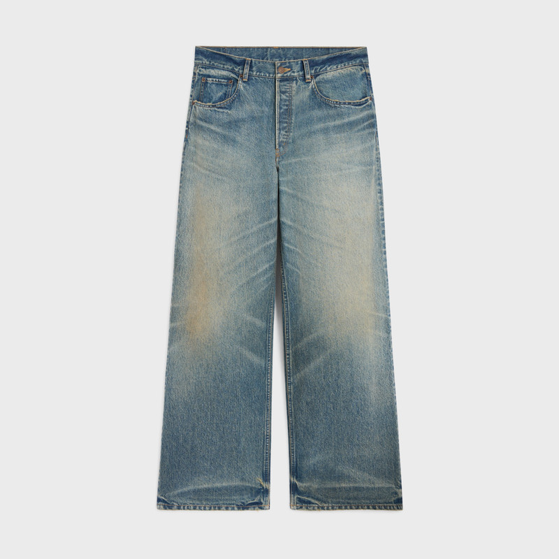WIDE LEG JEANS IN COTTON DENIM 1