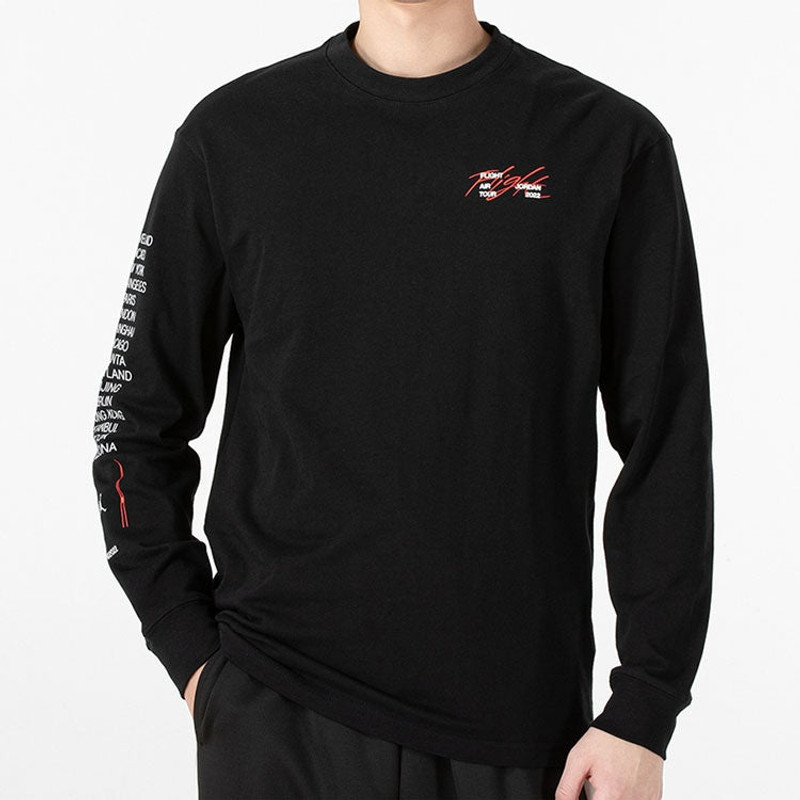 Jordan Air Jordan Round Neck Pullover Long Sleeves T-Shirt Men's Black DM0847-010 outlook