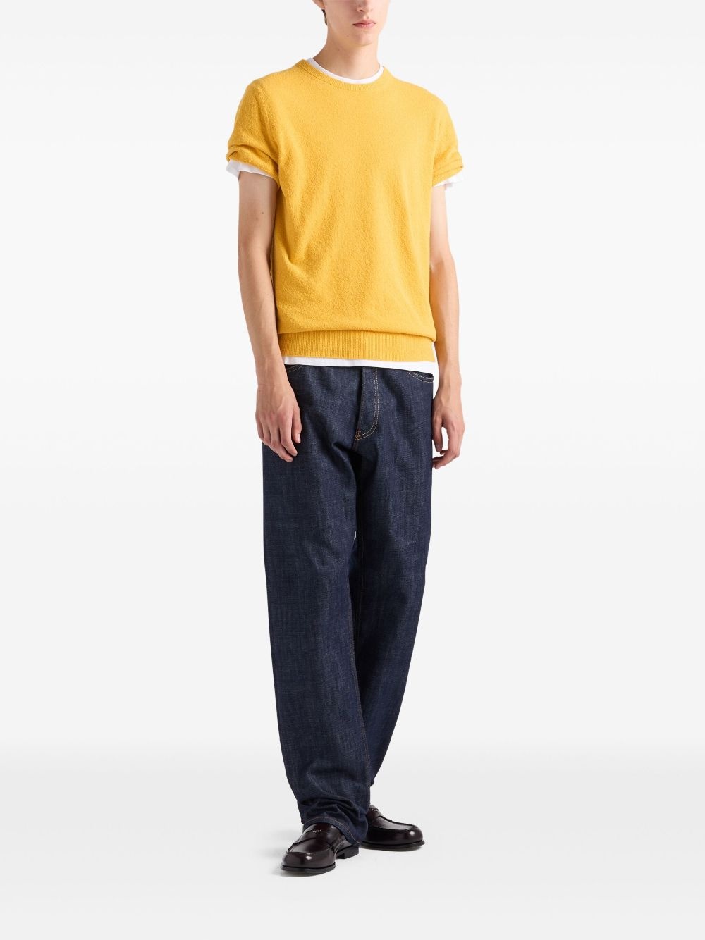 short-sleeve cotton sweater - 2
