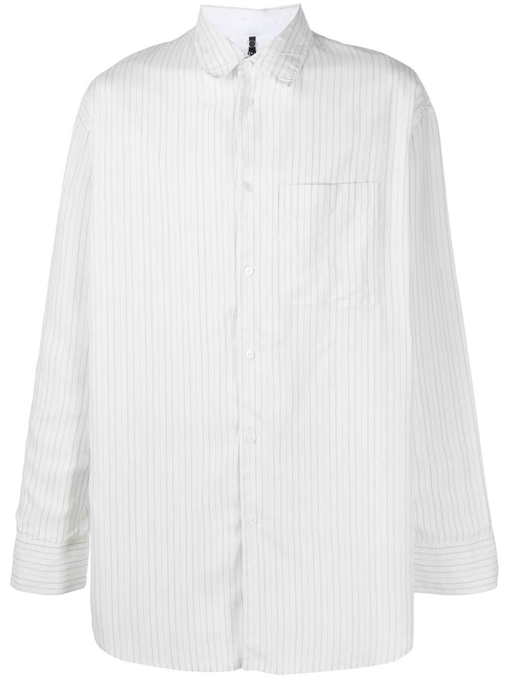 loose pinstripe button-up shirt - 1