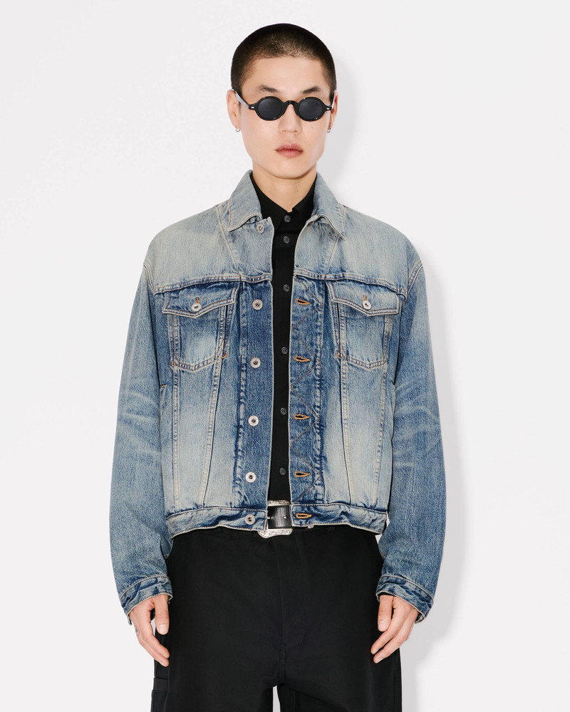 'KENZO Pop' embroidered trucker jacket in japanese denim 4