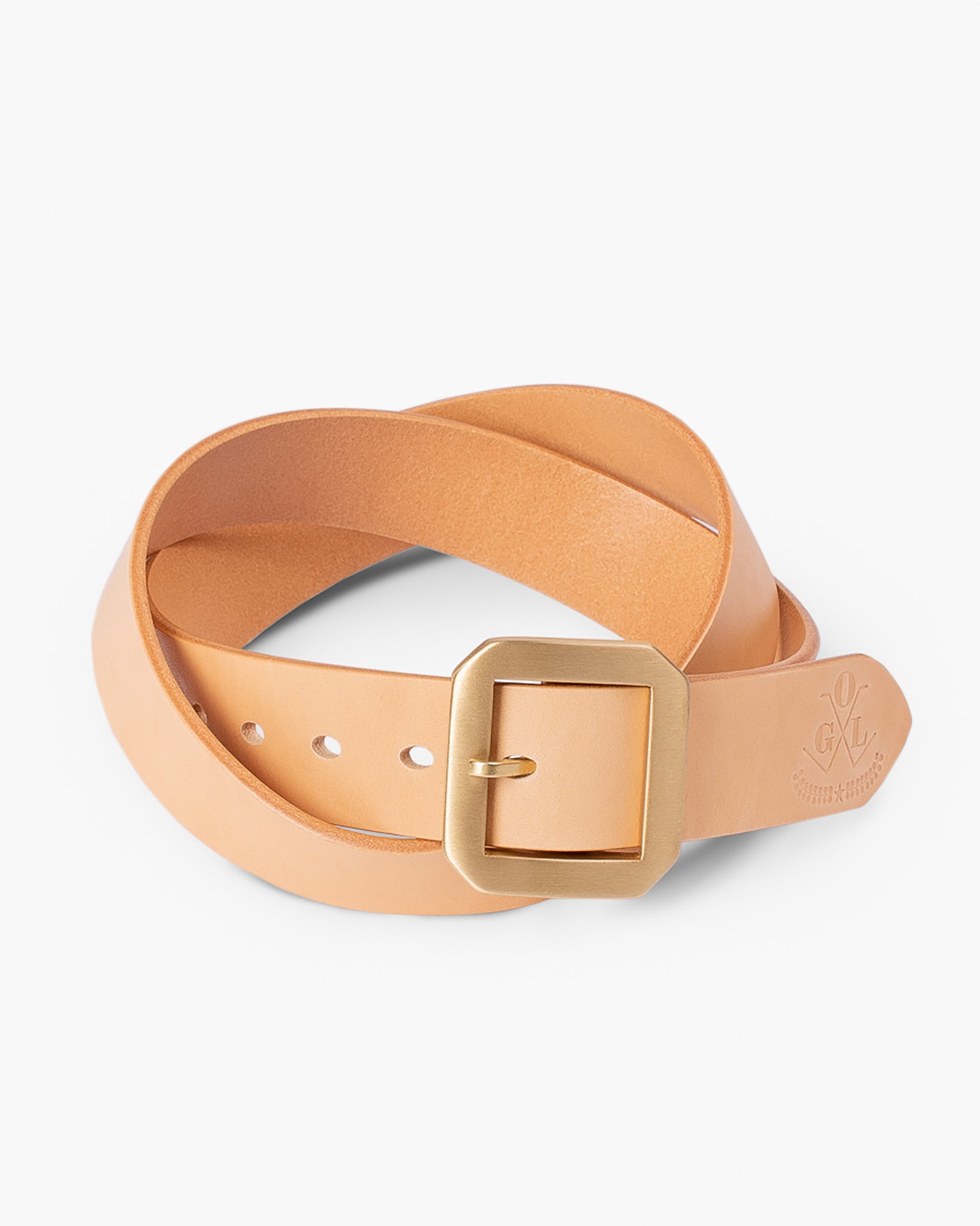 OGL-BELT-SPGAR-NAT OGL Single Prong Garrison Buckle Leather Belt - Natural - 1