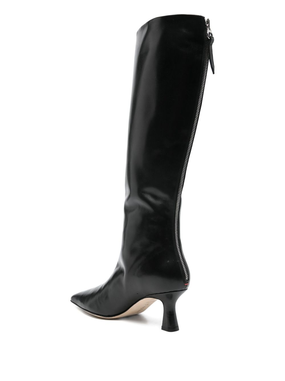 leather zip-fastening knee-high boots - 3