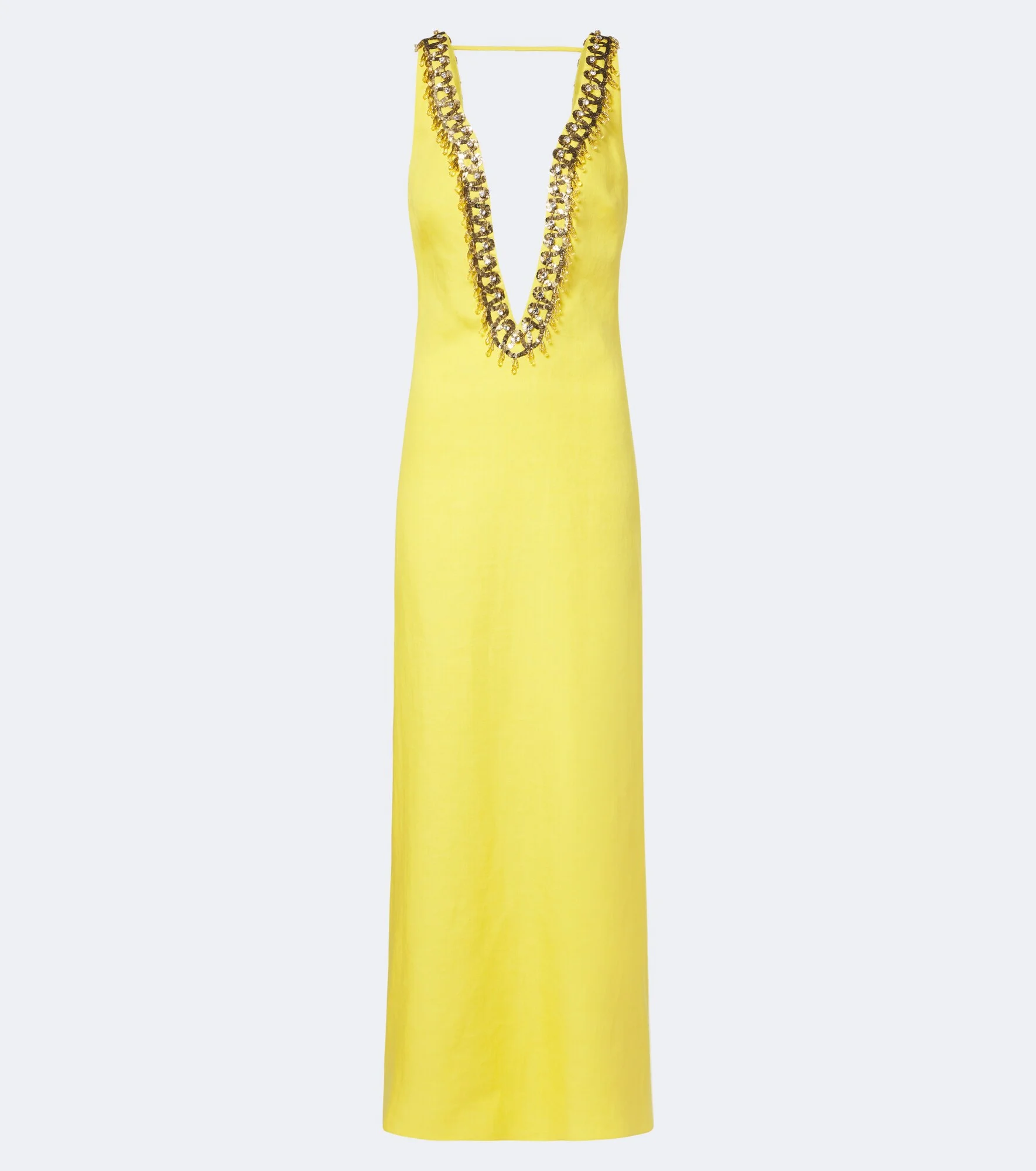 Embellished linen gown - 1