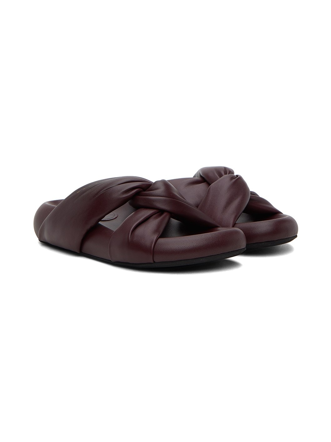 Burgundy Tie Sandals - 4