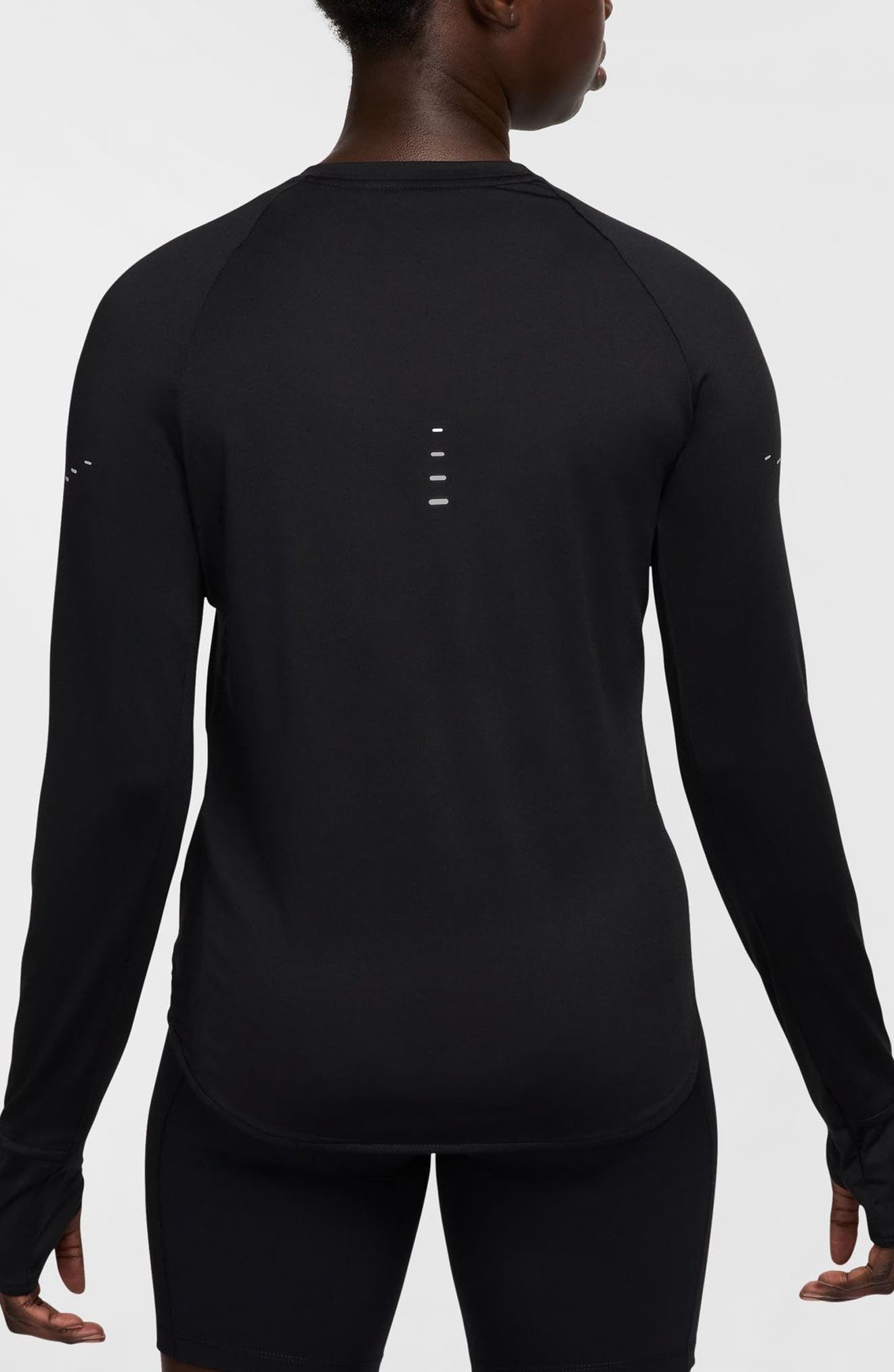 Nike Swift Dri-FIT UV Running Top in 010 Black/reflective Silv at Nordstrom - 2