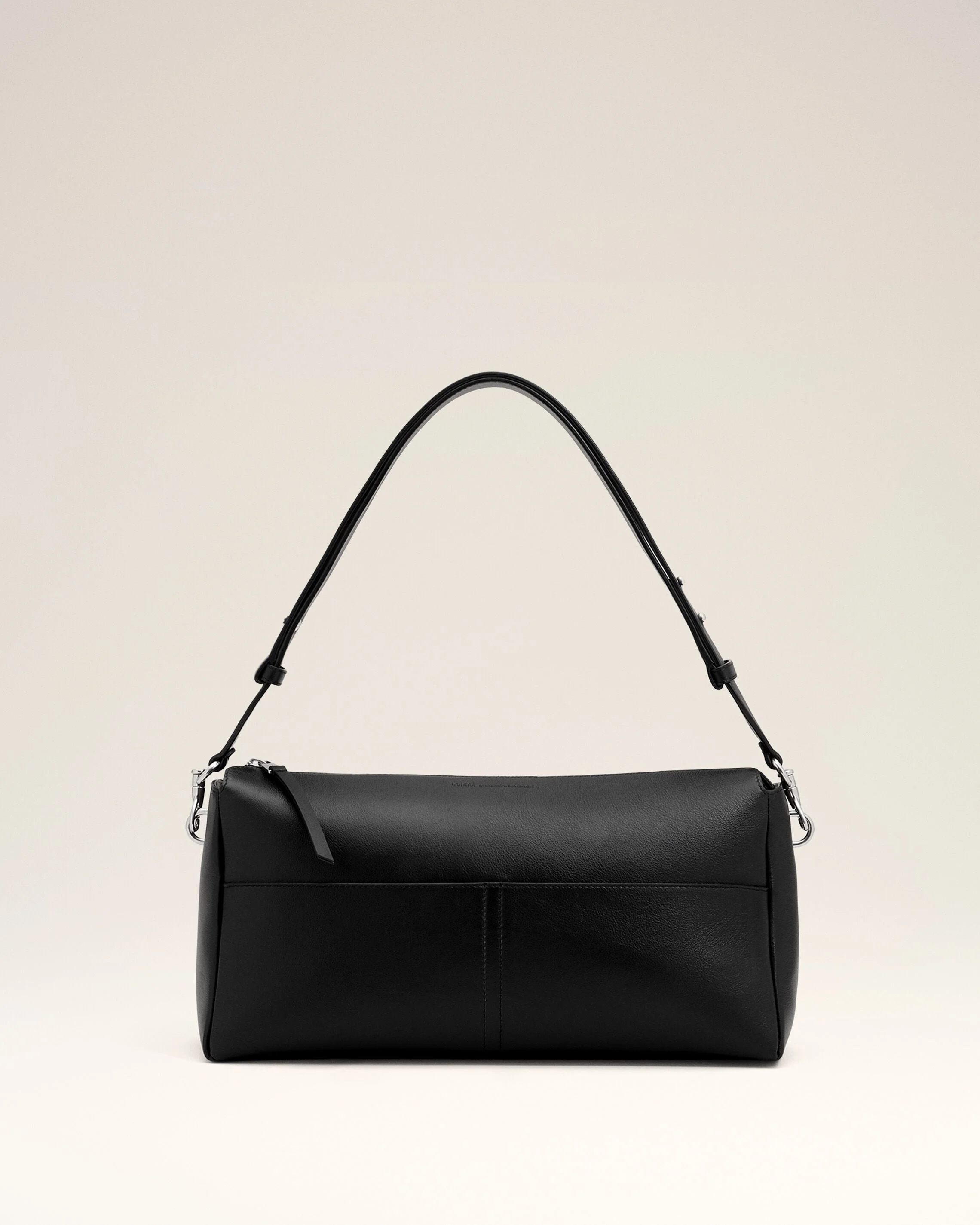 BLACK COW LEATHER CARROUSEL ZIPPED BAG - 1
