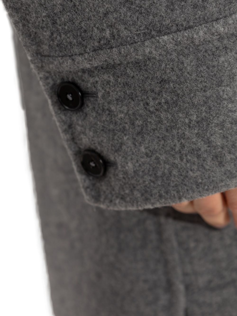 button-fastening wool coat - 5