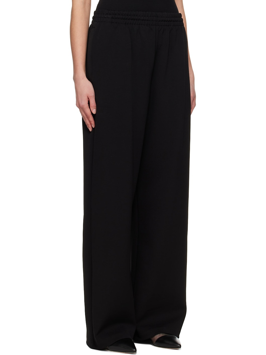 Black Semi Matte Track Lounge Pants - 2