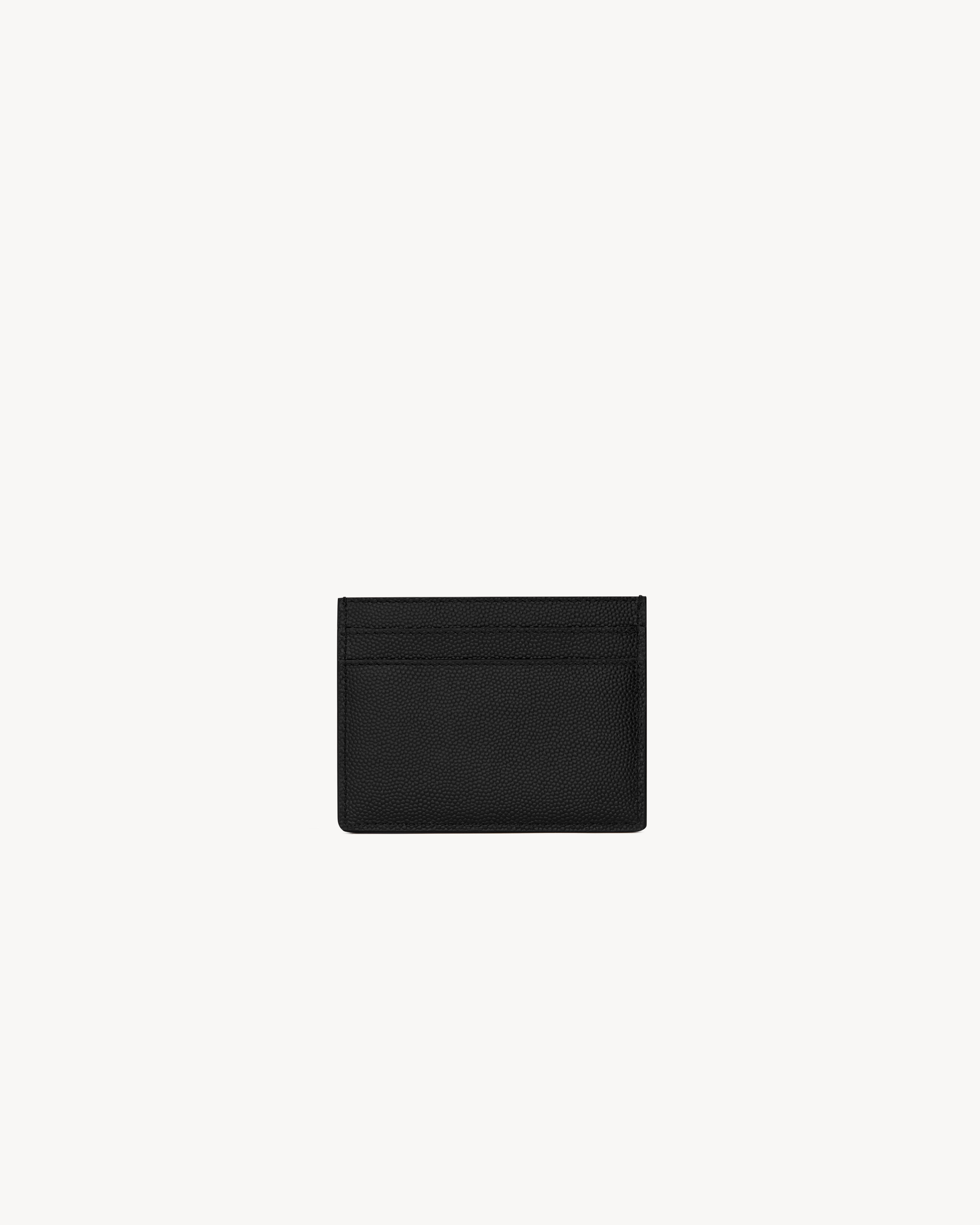 SAINT LAURENT PARIS CREDIT CARD CASE IN GRAIN DE POUDRE LEATHER - 2