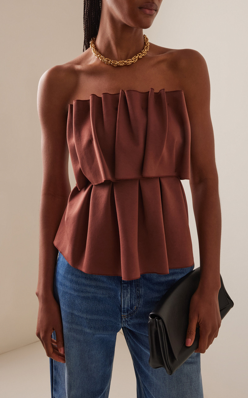 House of Dagmar Sculpted Tube Top brown outlook