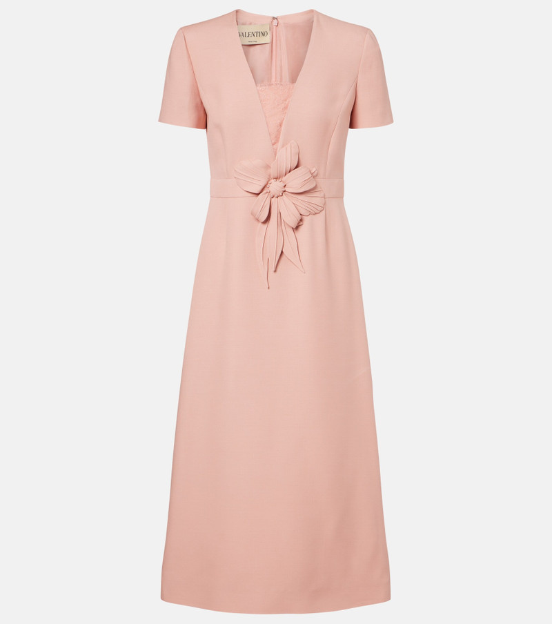 Crepe Couture floral-appliqué midi dress 1