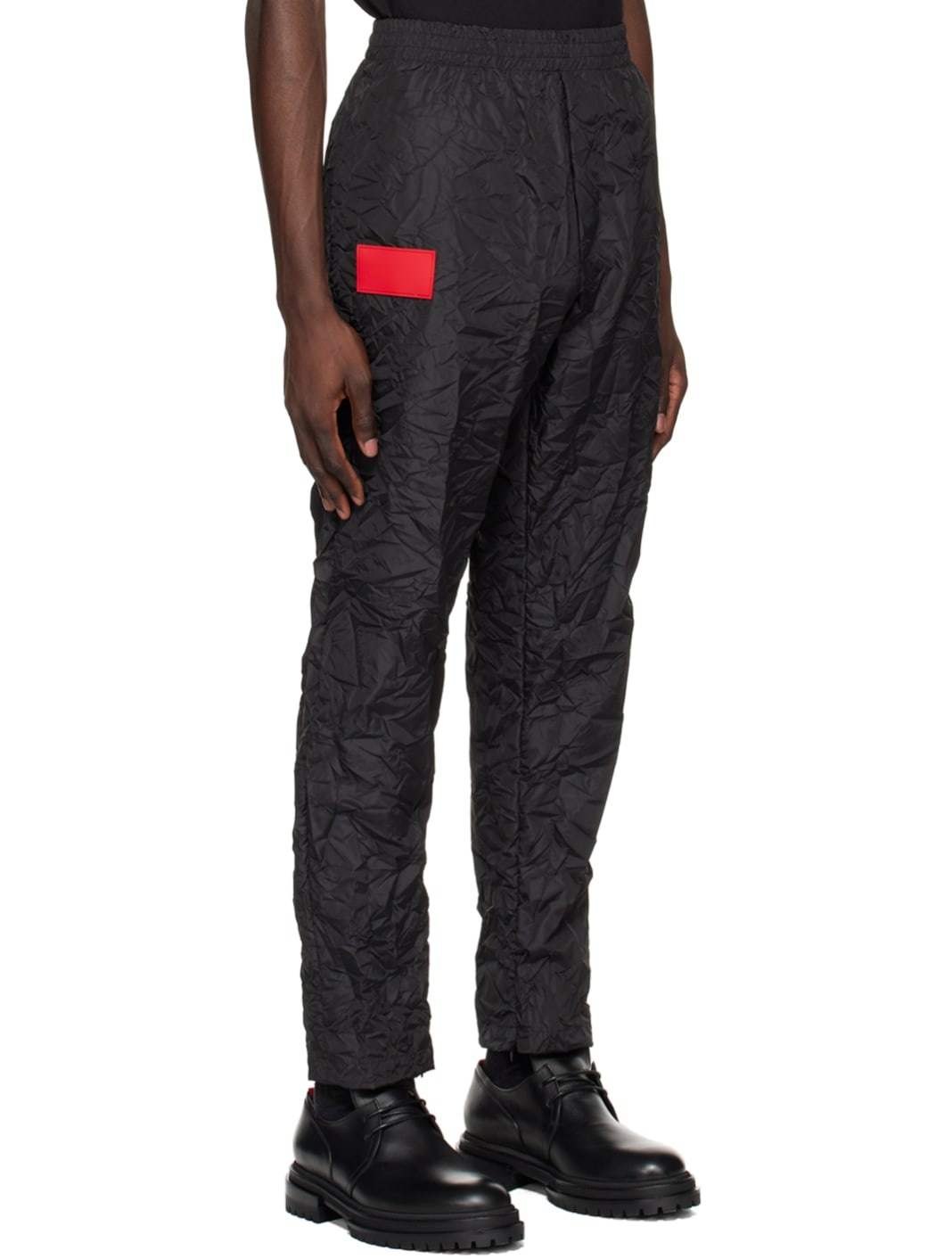 Black Crinkled Lounge Pants - 2