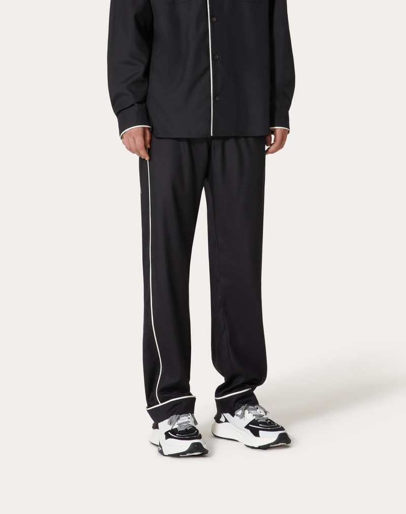 SILK POPLIN PAJAMA PANTS WITH FLOWER EMBROIDERY 3