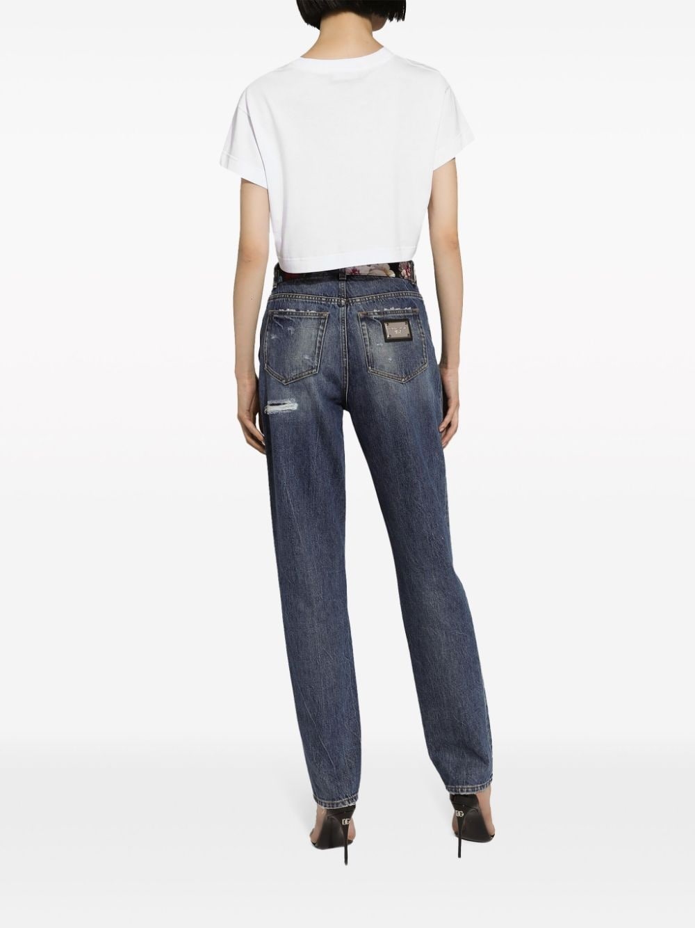 ripped-detail boyfriend-fit jeans - 4