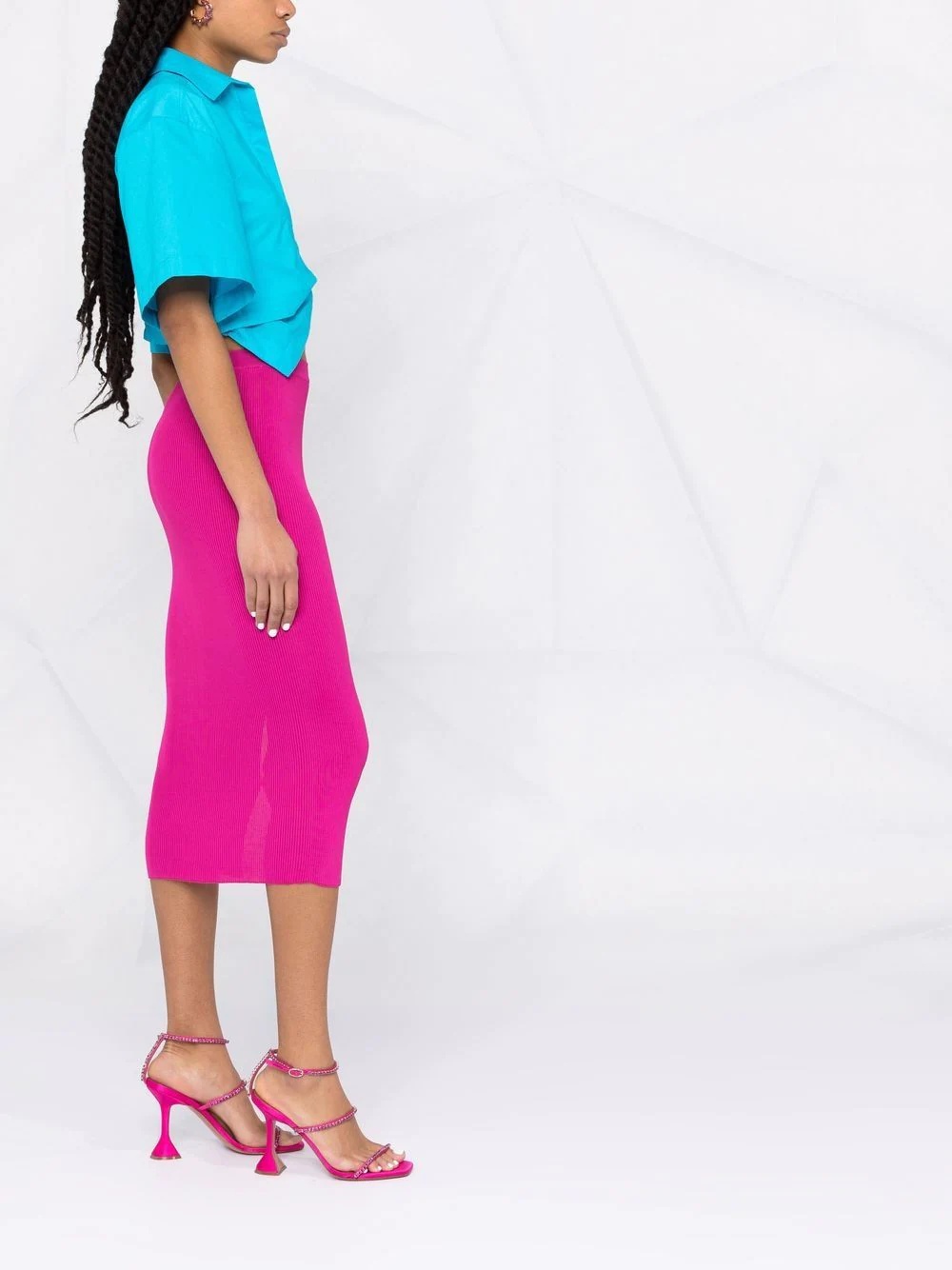 Medusa Safety Pin-detail midi skirt - 4