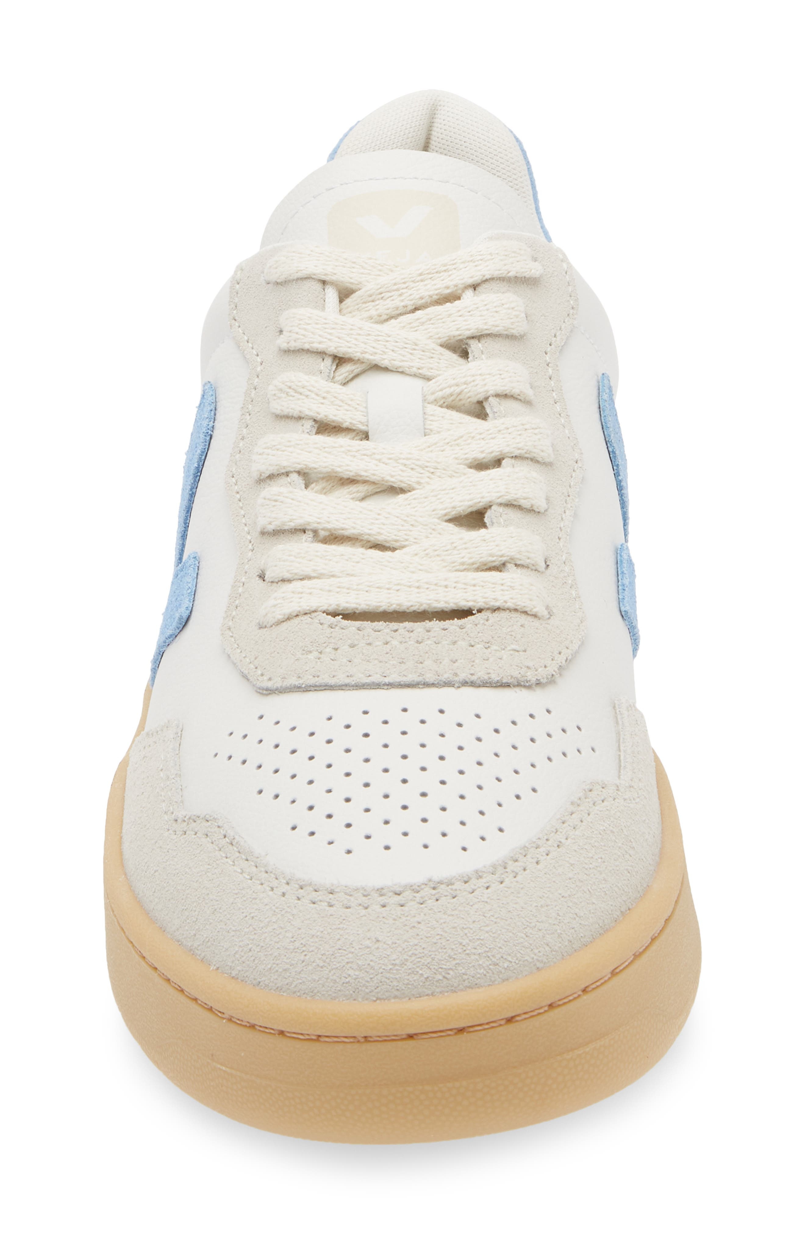 Veja V-90 Leather Sneaker in Extra-White Aqua Natural at Nordstrom - 4