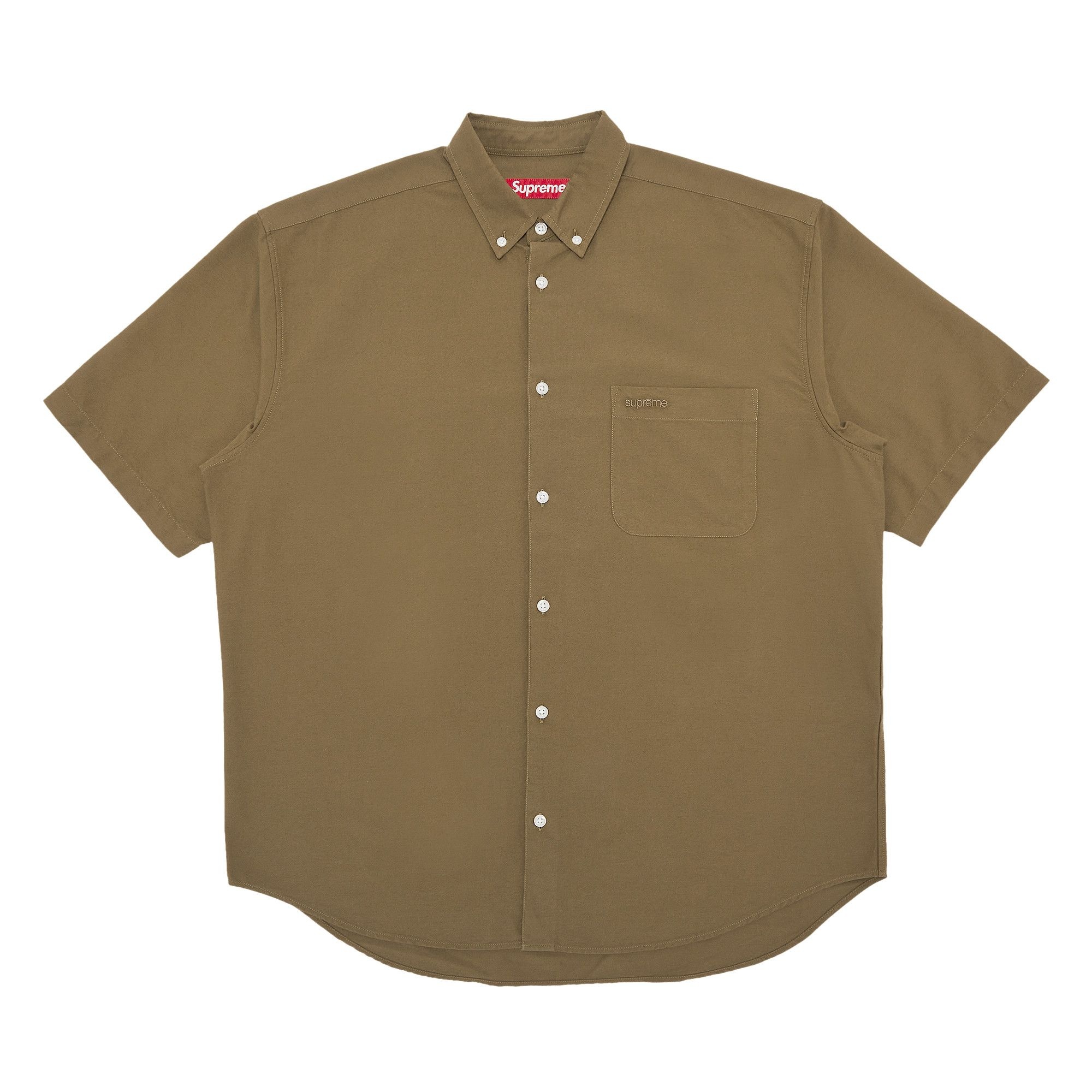 Supreme Loose Fit Short-Sleeve Oxford Shirt 'Olive' - 1