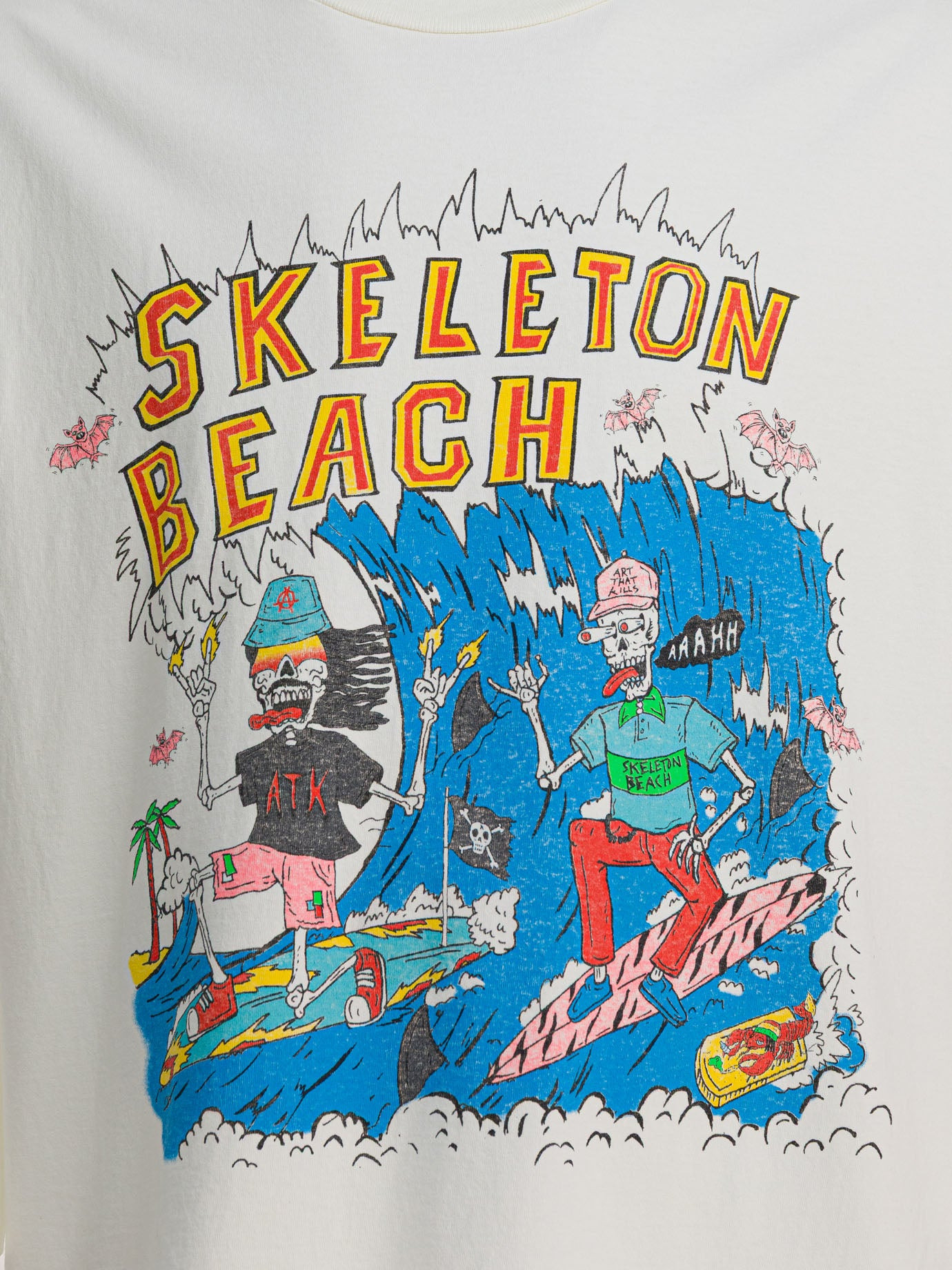 Skeleton Beach Surf T-Shirts White - 3