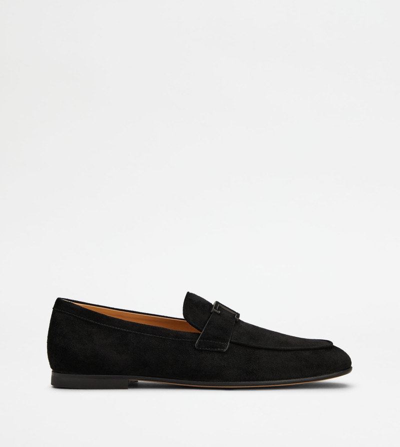 T TIMELESS LOAFERS IN PASHMY SUEDE - BLACK 1