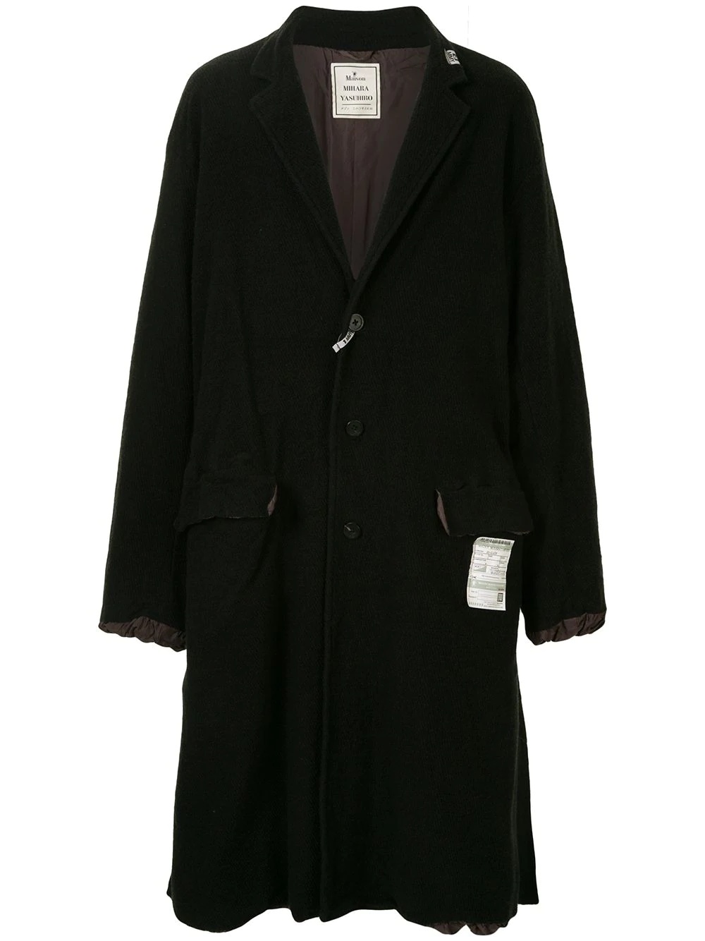 drop shoulder longline coat - 1