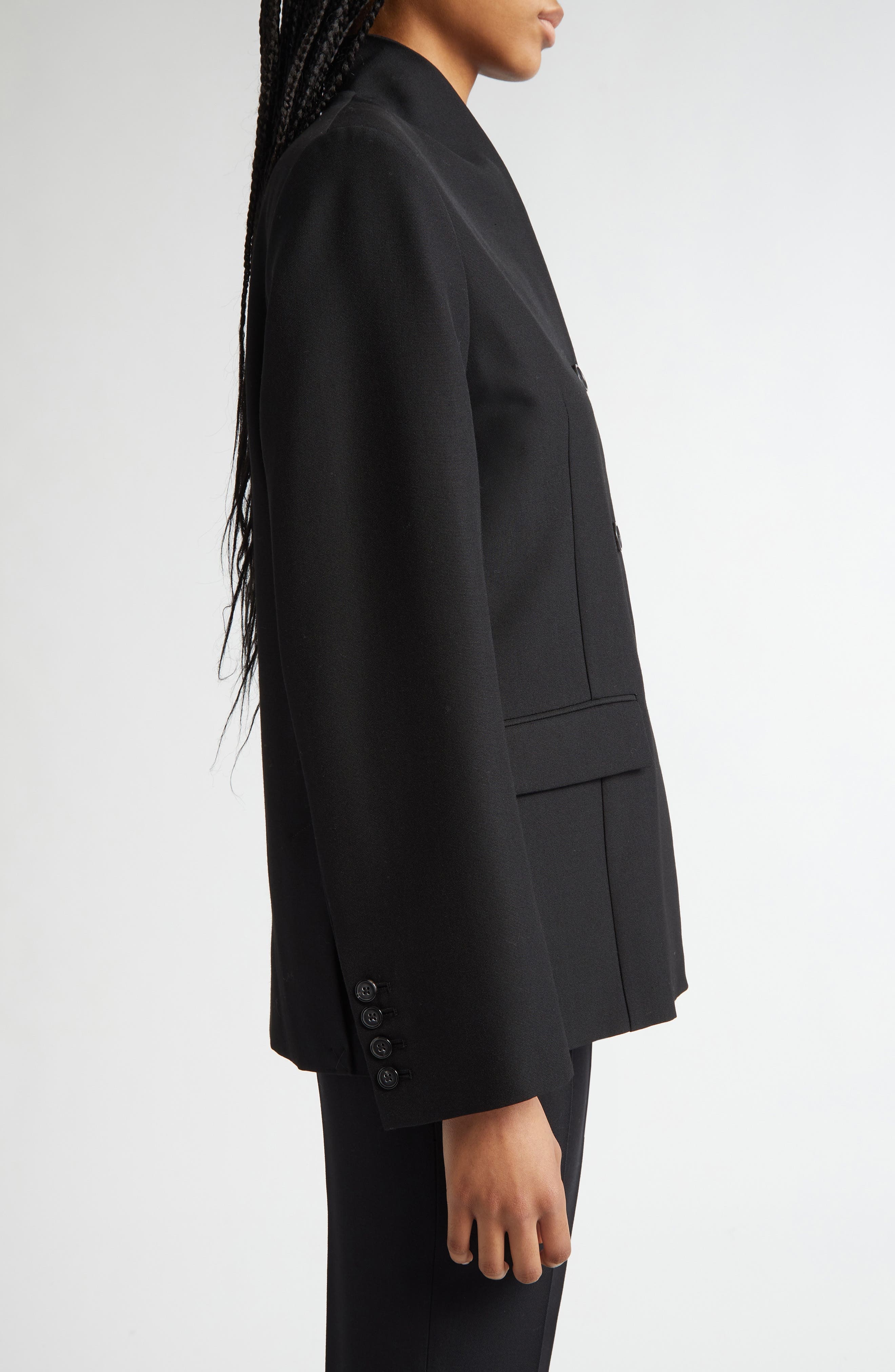 TOTEME Overlay Neck Blazer in Black at Nordstrom - 4