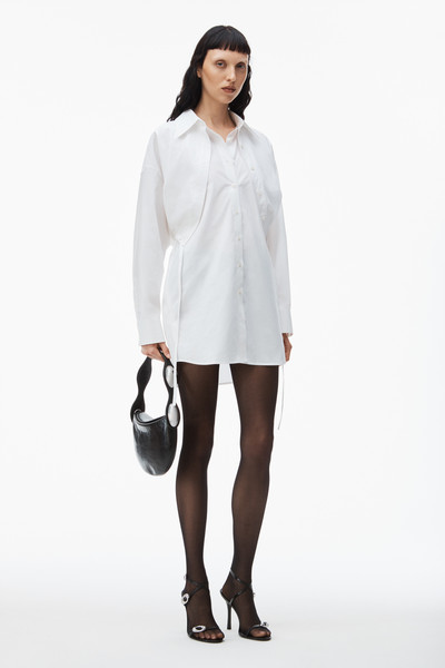 Alexander Wang layered shirt dress in compact cotton with self-tie outlook