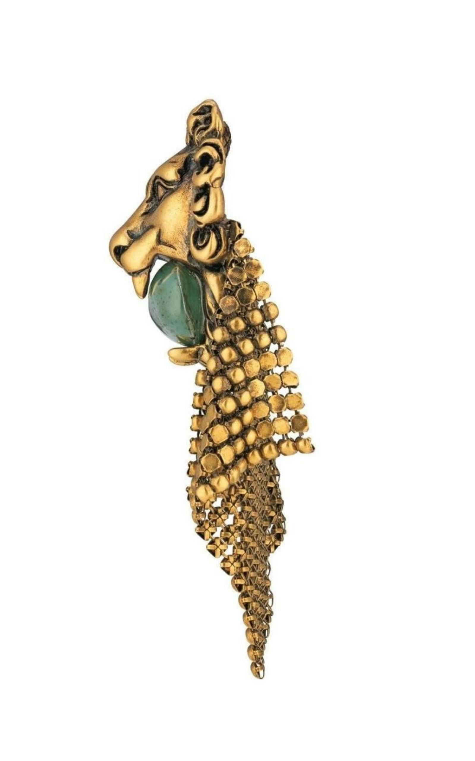 Lion Head Mesh Earrings - 3
