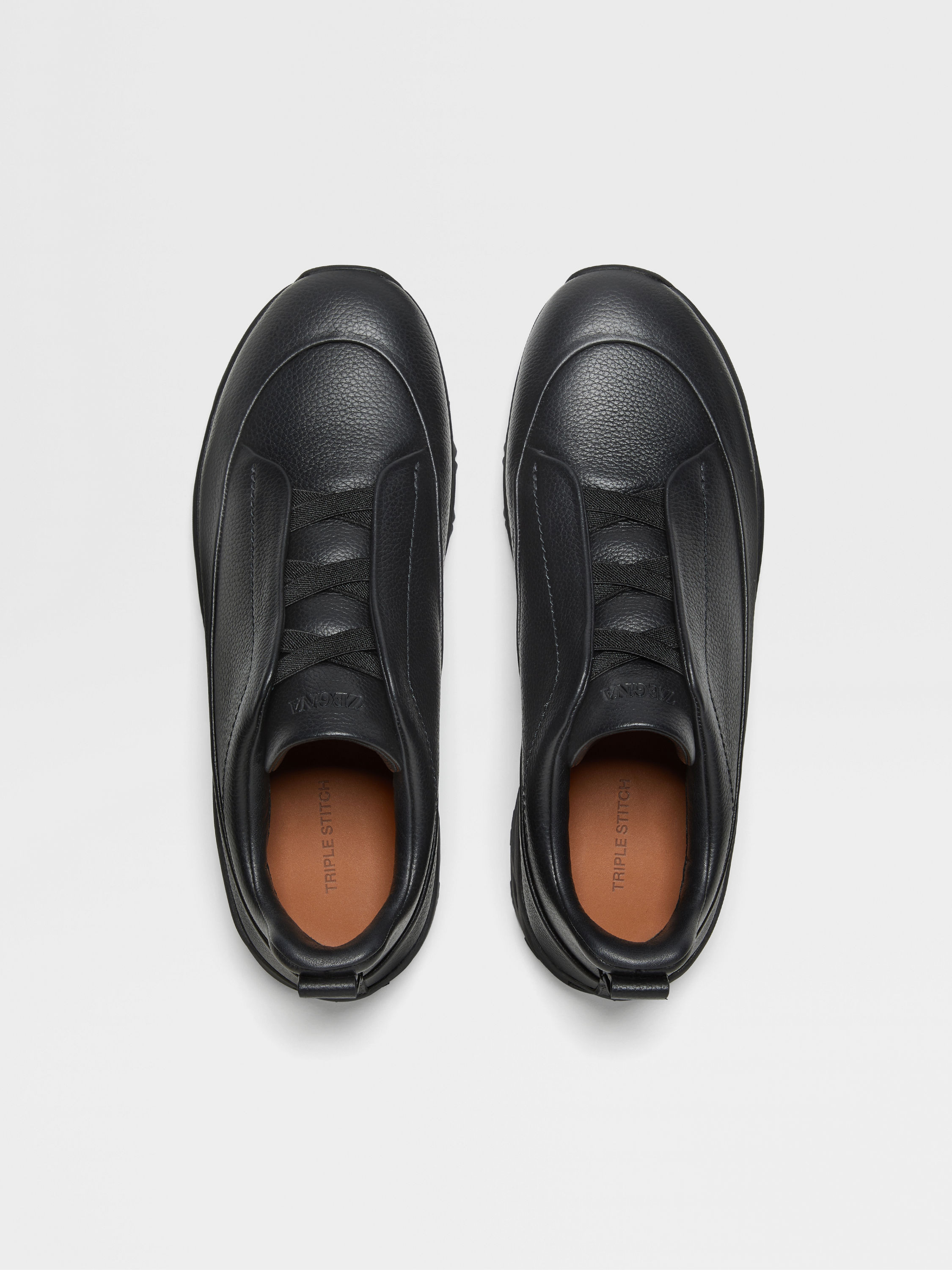 BLACK LEATHER TRIPLE STITCH™ MONTE SNEAKERS - 3