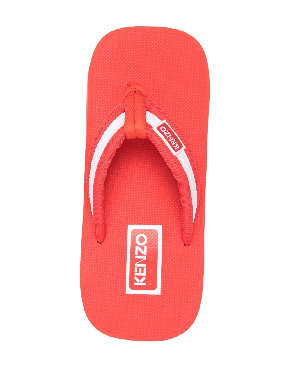 logo-patch striped flip flops - 4
