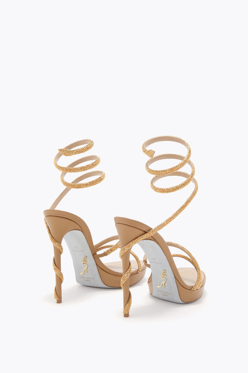 RENE CAOVILLA MARGOT HONEY PLATFORM SANDAL 120 outlook