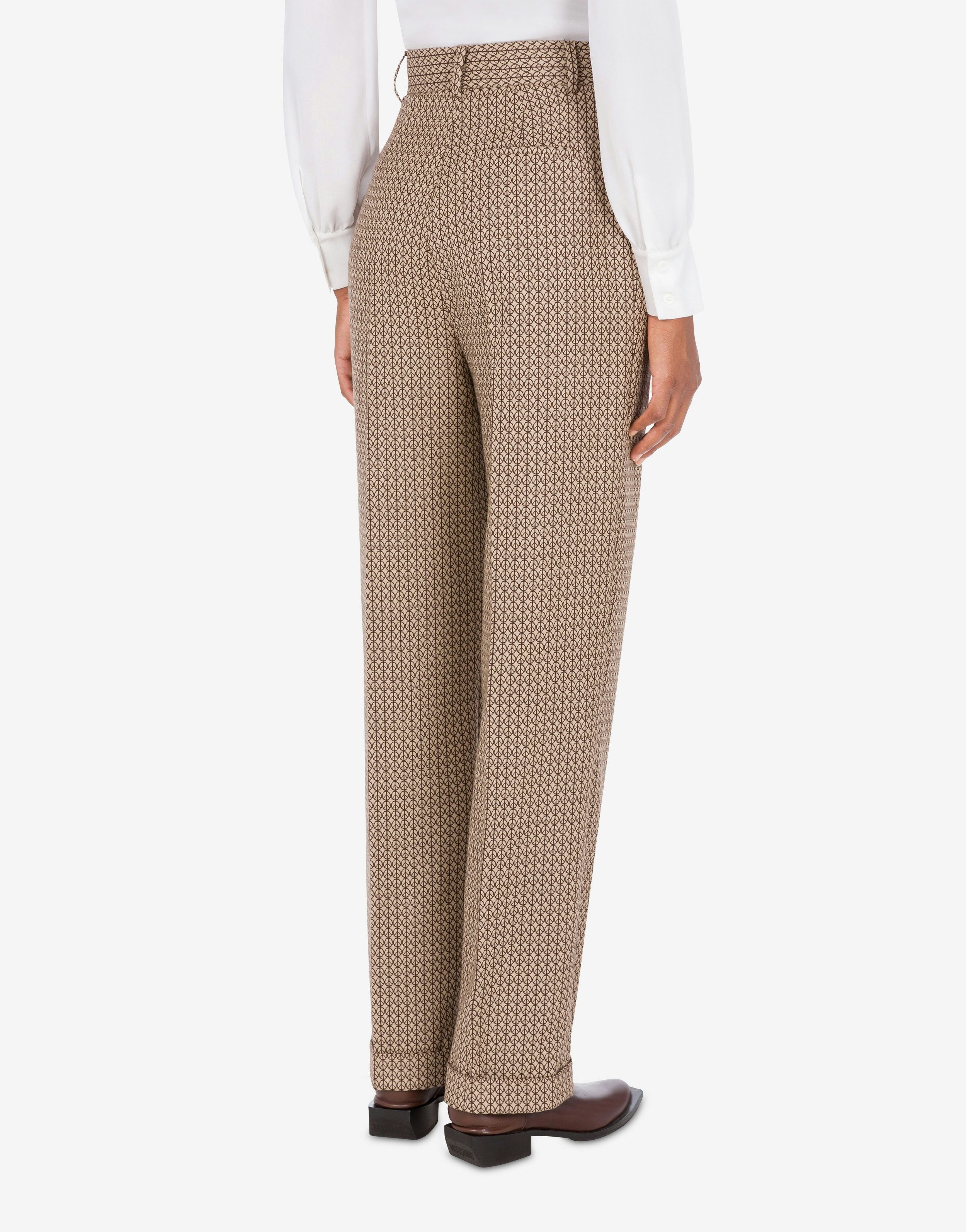 TROUSERS IN JACQUARD WOOL PEACE - 4