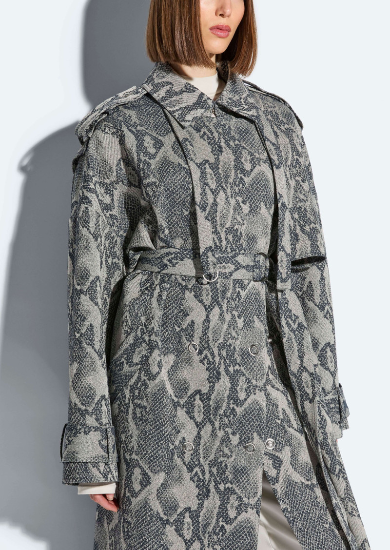Snake Denim Double Breasted Trench 5