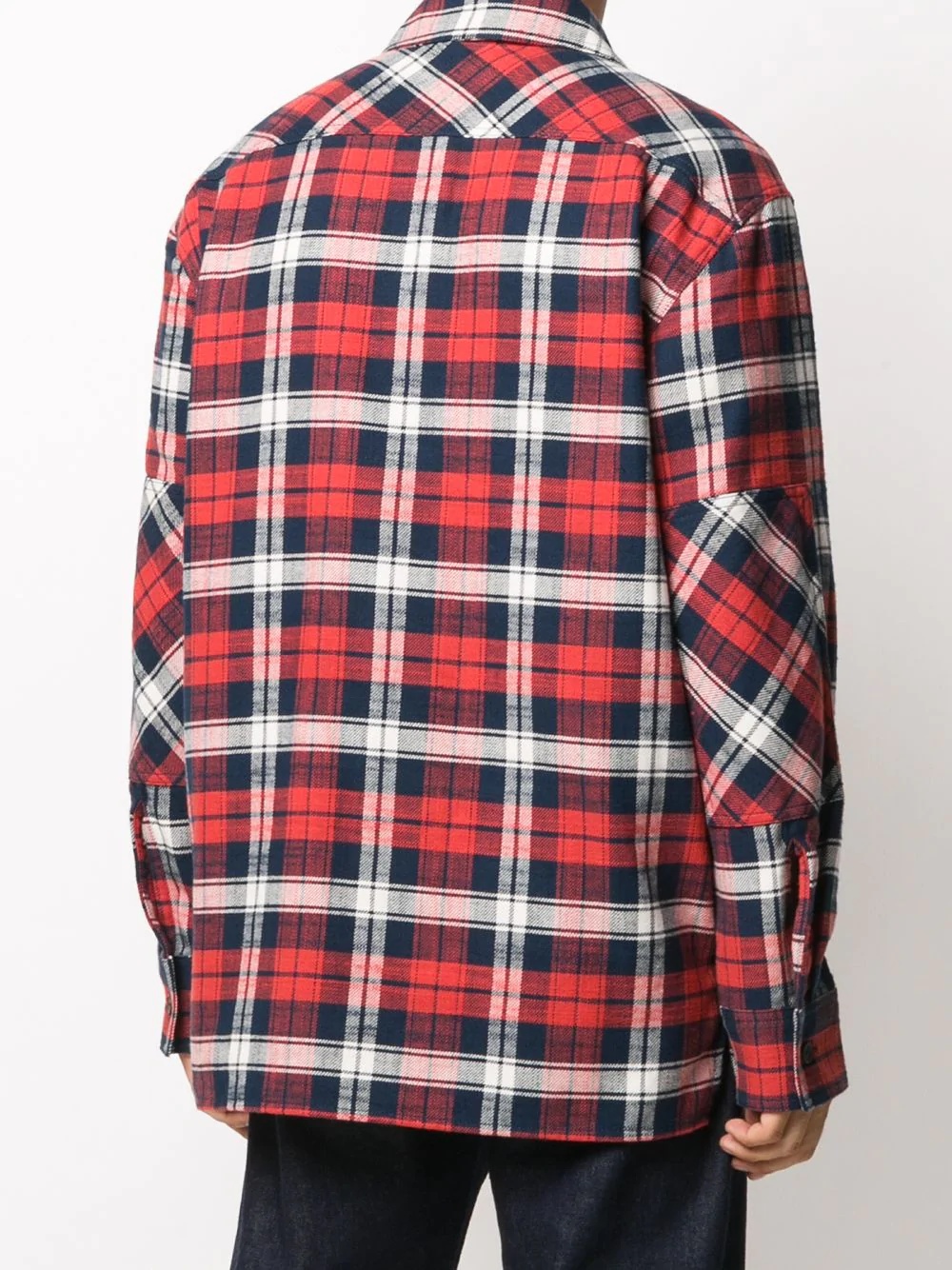 Face patch plaid overshirt - 5