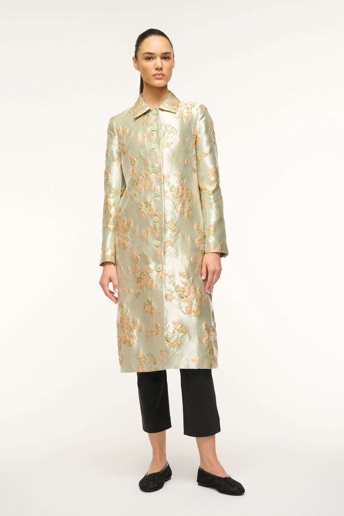 STAUD ANTOINETTE COAT METALLIC BLOOM - 7