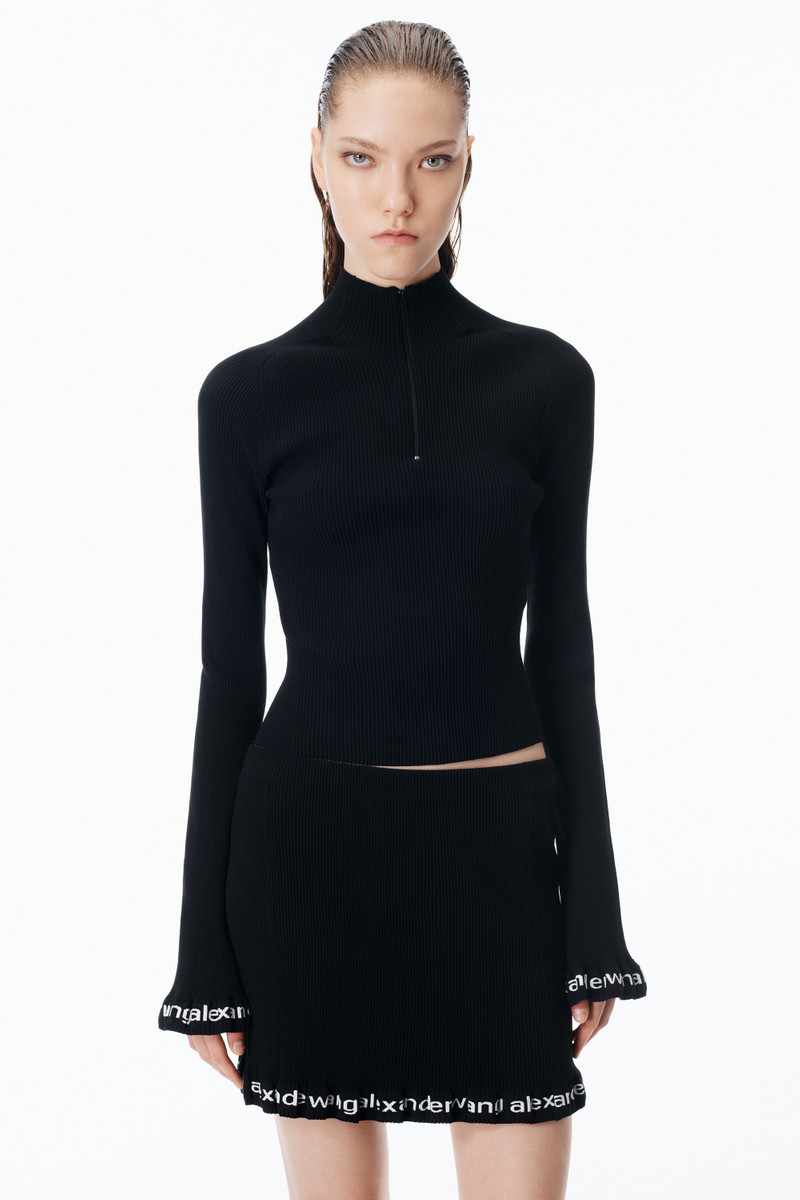 Long-Sleeve Ruffle-Hem Turtleneck 3