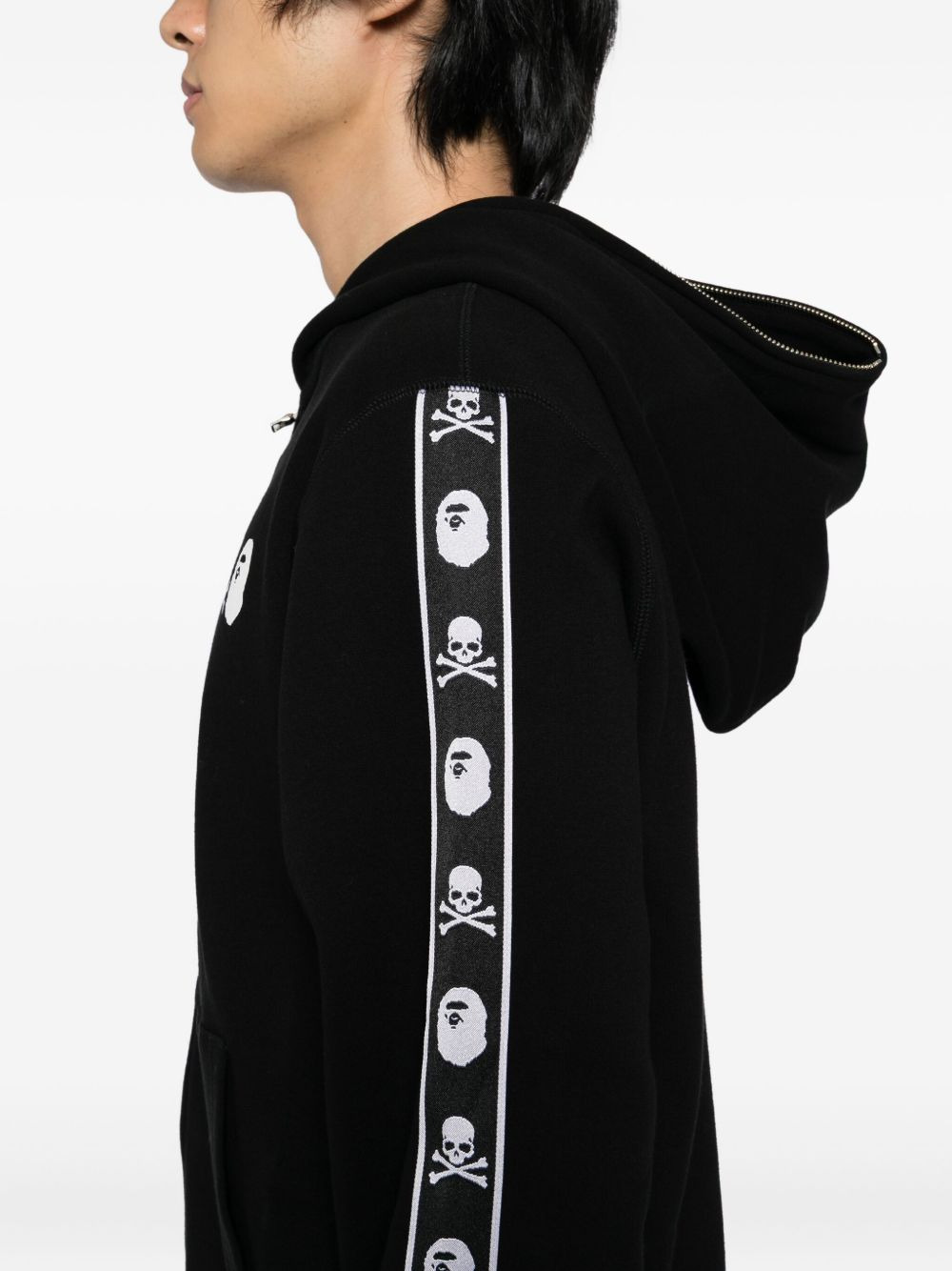 x Bape logo print hoodie - 5