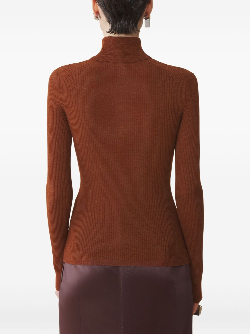ribbed turtleneck sweater - 3