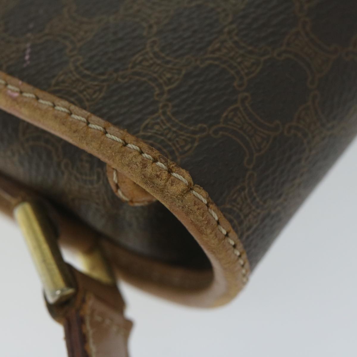CELINE Macadam Canvas Shoulder Bag Pvc Brown - 7