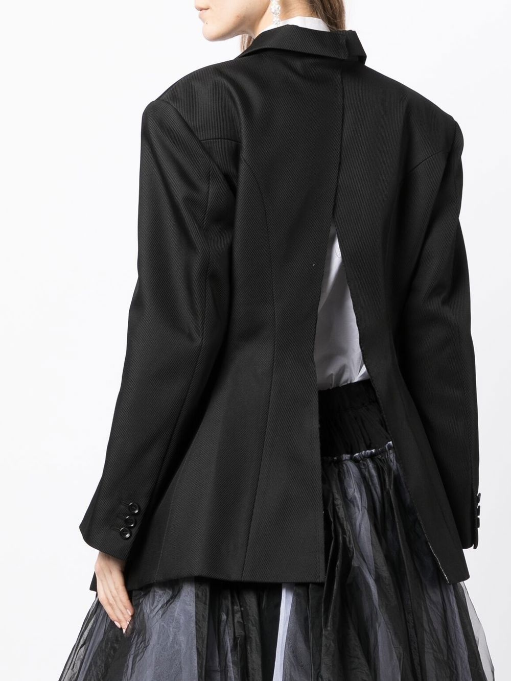 open-back single-breasted blazer - 4
