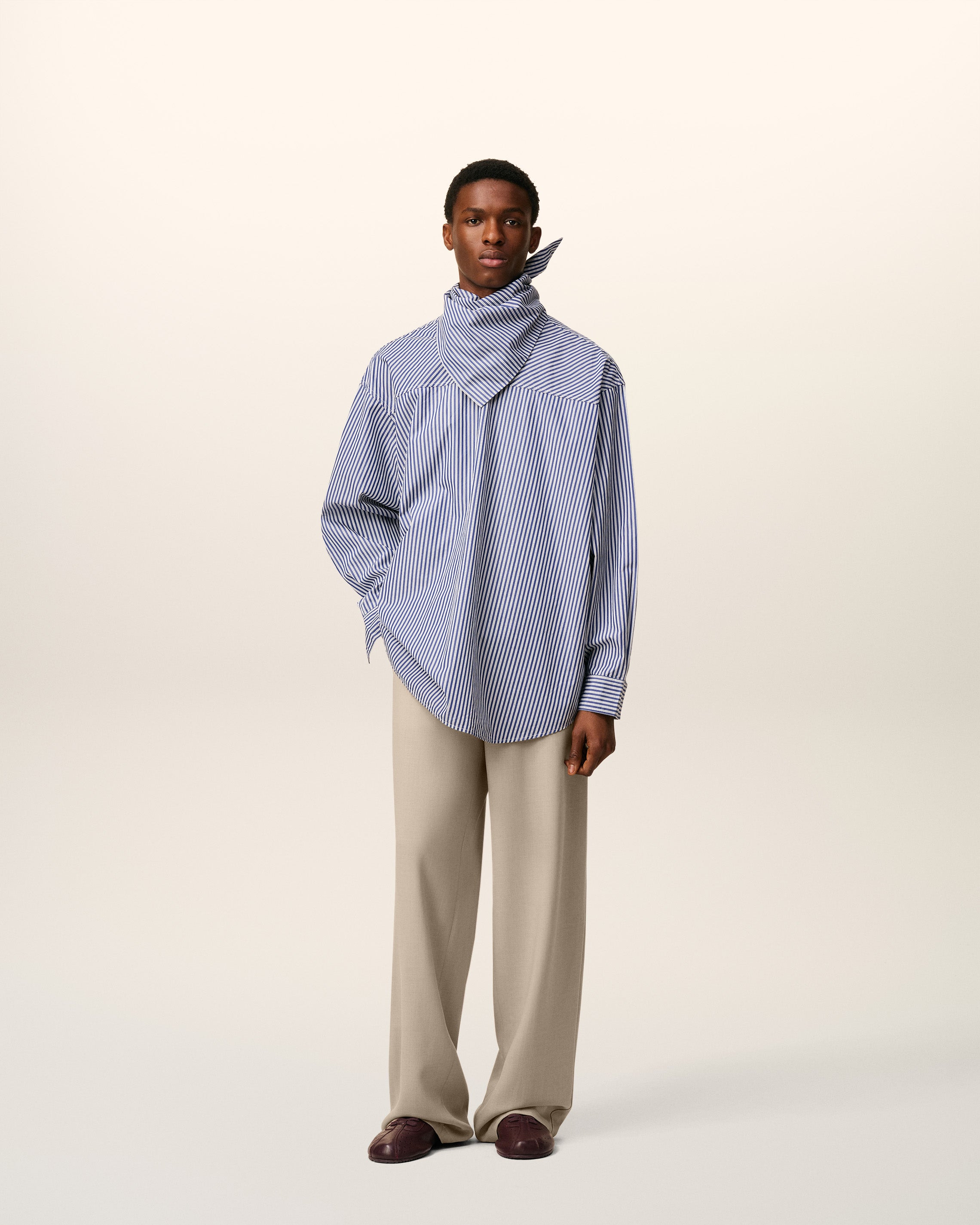 BEIGE WOOL ELASTICATED TROUSERS - 2