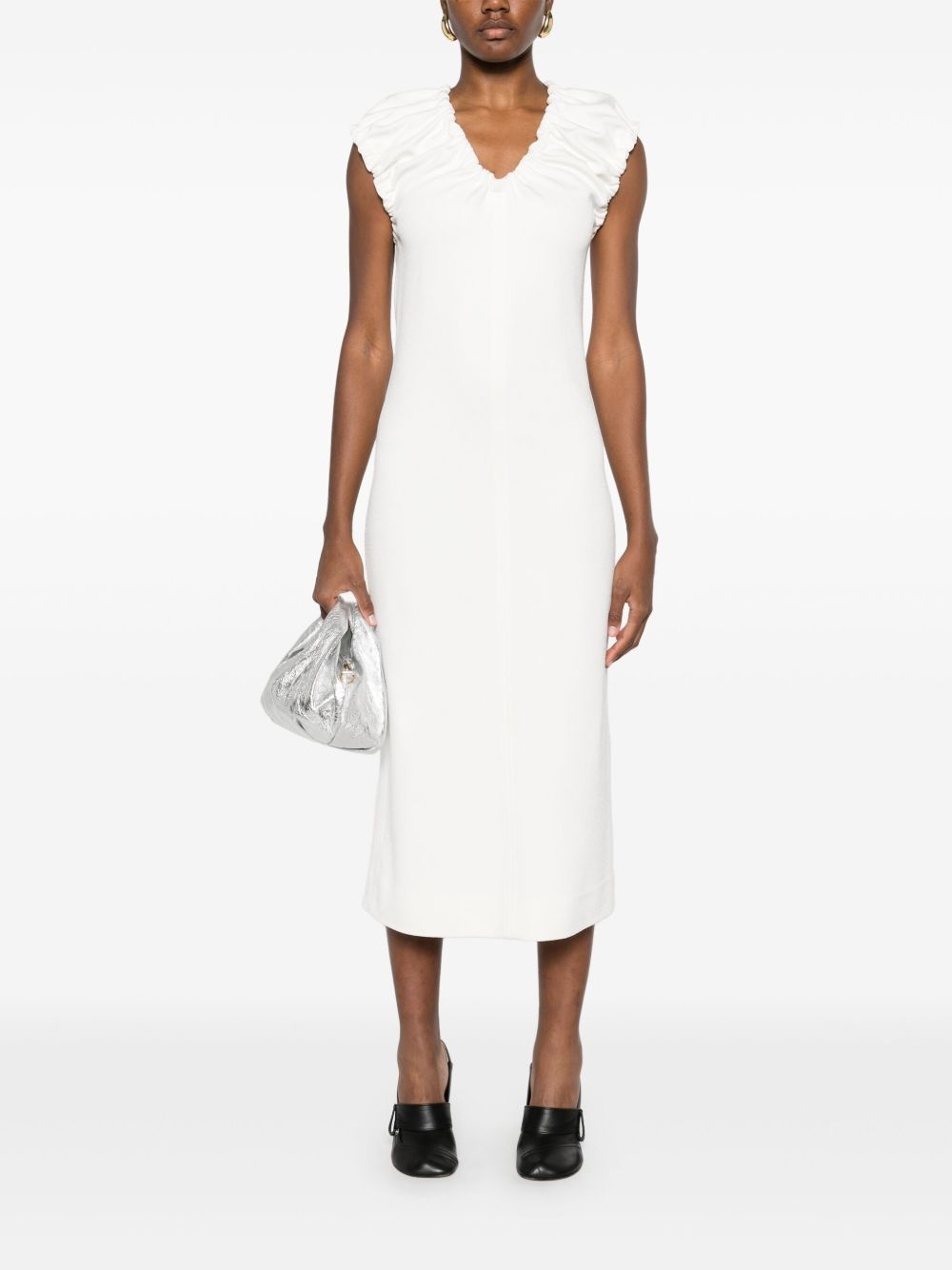gathered midi dress - 2