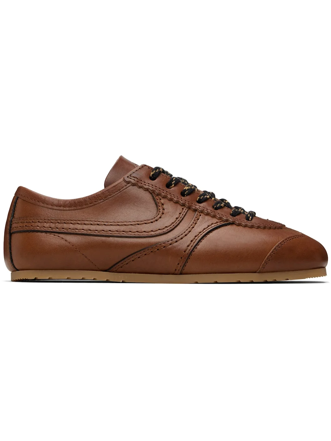 Brown Leather Sneakers - 1