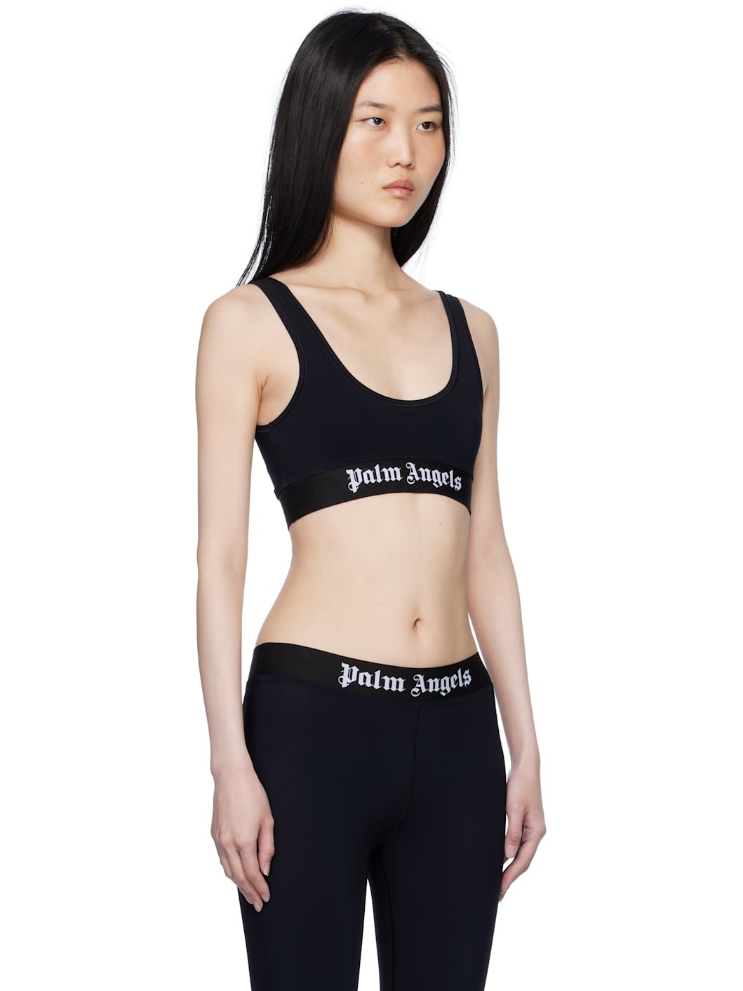 Black Logo Sport Bra - 2