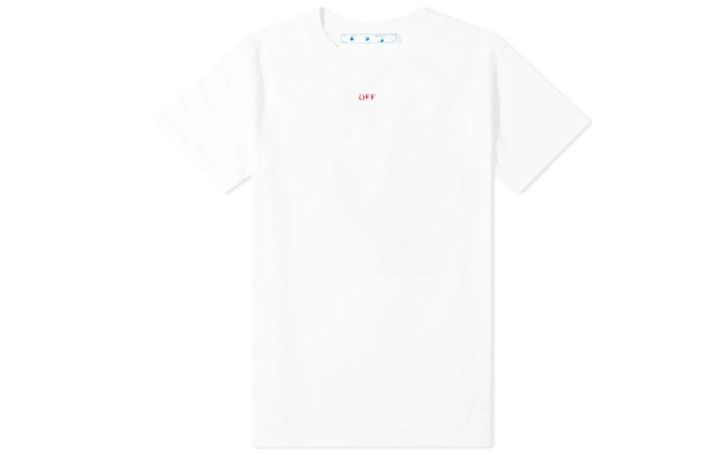 Off-White Stencil Short-Sleeve Slim Tee 'White/Red' OMAA027E20JER0060125 - 1