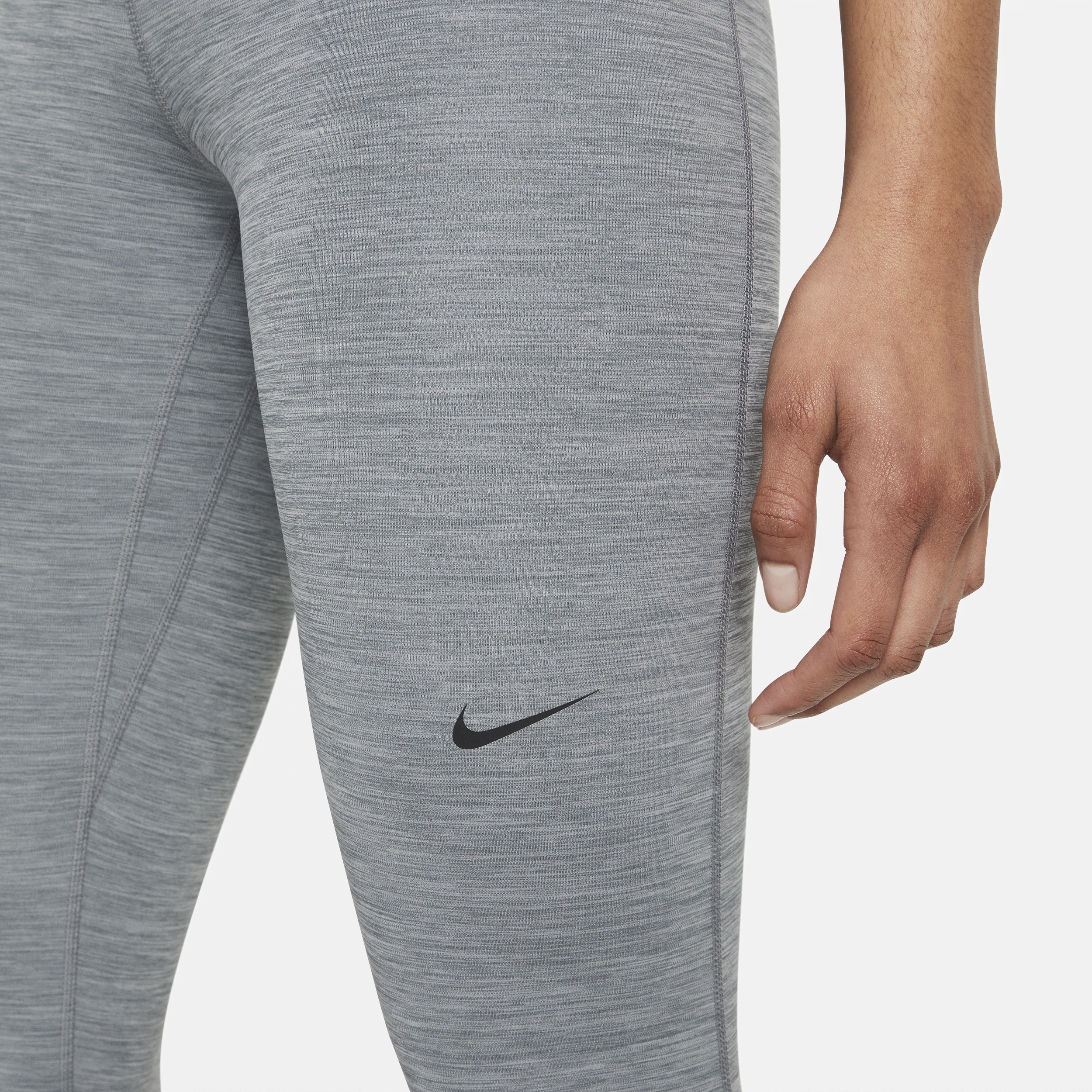 Women's Nike Pro Mid-Rise Crop Mesh Panel Leggings - 4