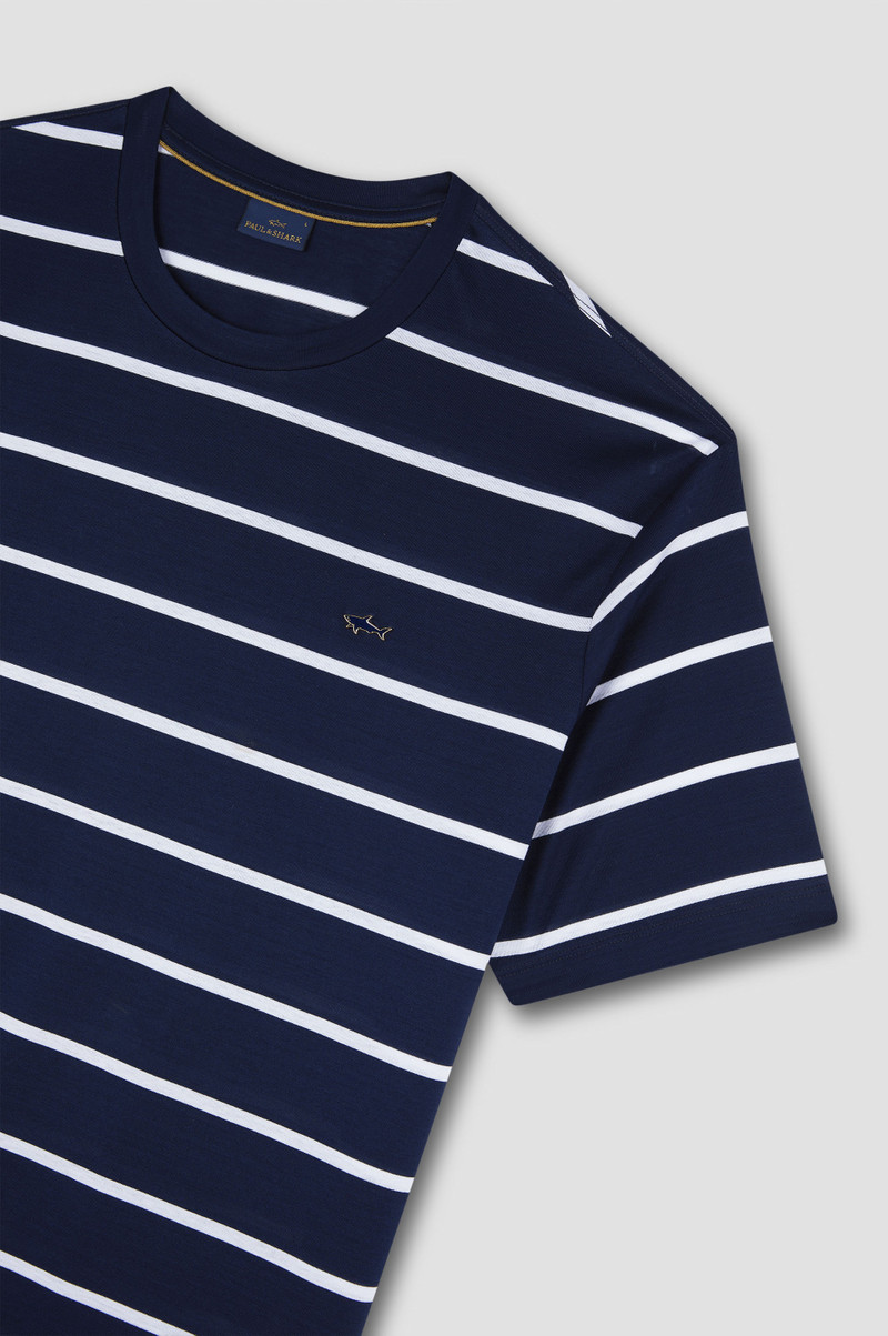 T-SHIRT IN PERLÉ COTTON WITH STRIPED PATTERN 5