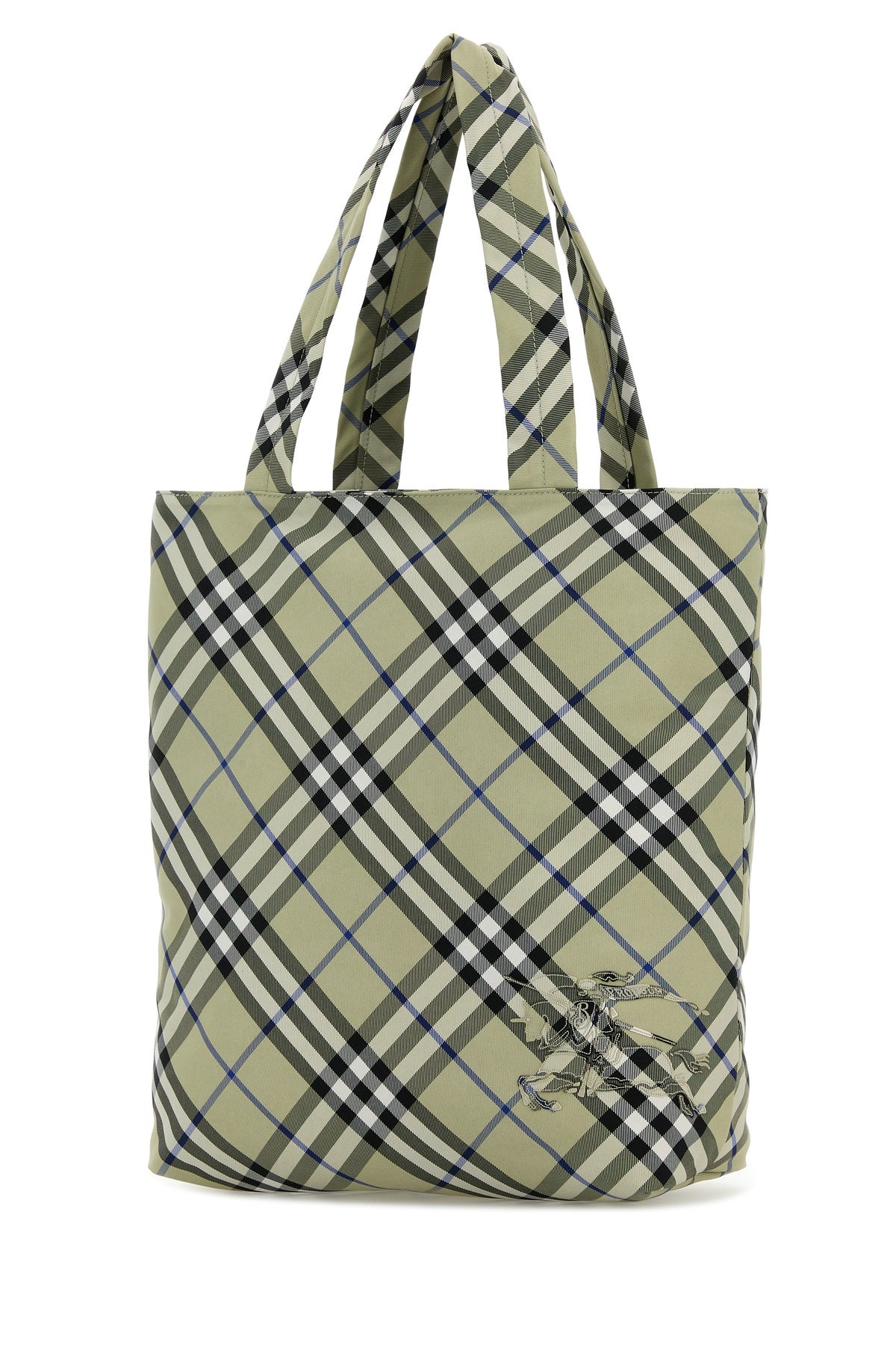 Embroidered canvas Check shopping bag - 2
